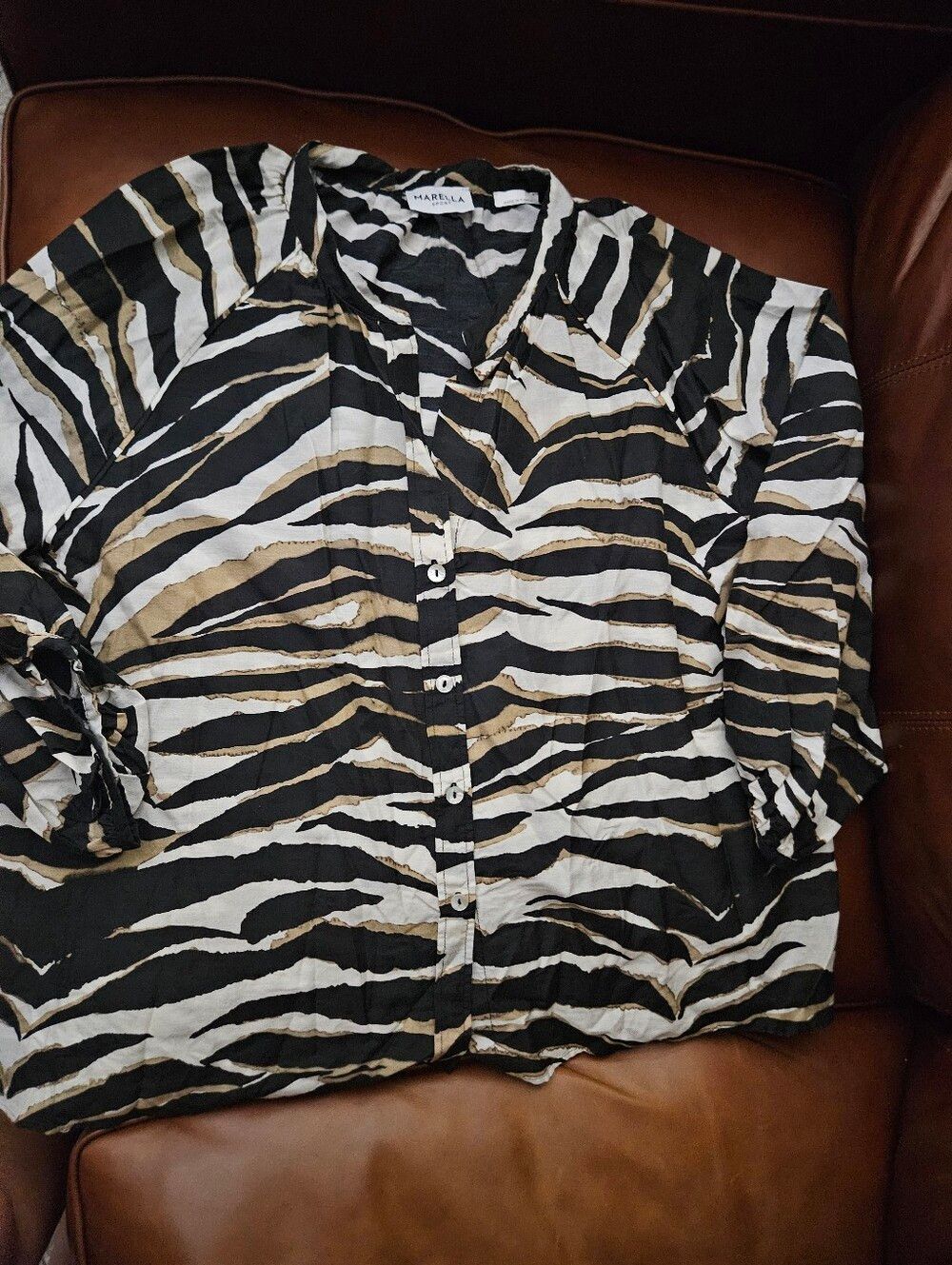 Marella Sport Baltico Black Animal Print Shirt - Picture 4 of 10